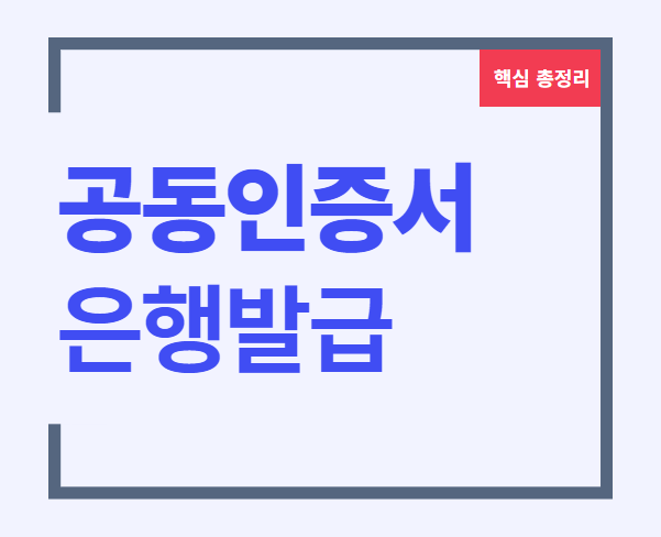 공동인증서 발급 공인인증서 발급